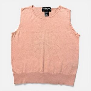 August Silk Light Pink Sleeveless Silk Blend Knit Tank Top Vest Womens Medium